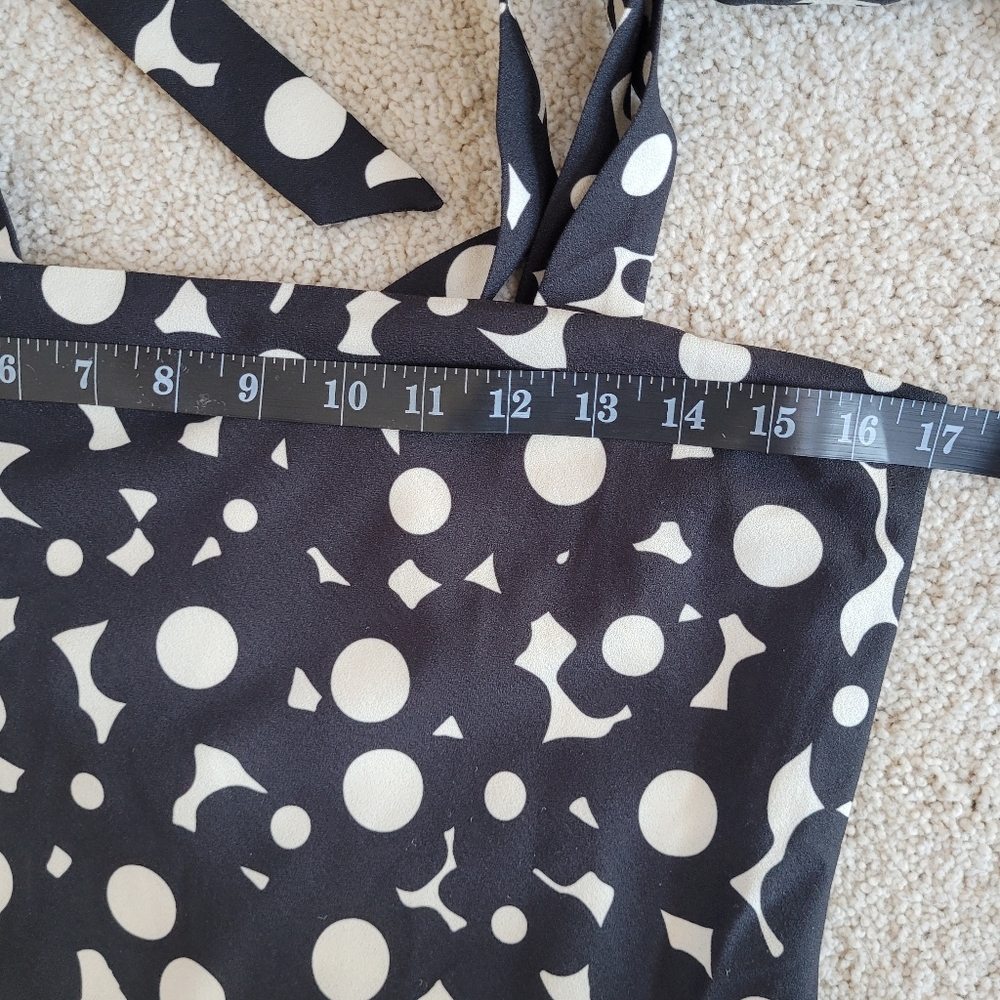 *NWT* Anthropologie HUTCH Flounced Shoulder-Tie Midi Dress Black/White Size S - Picture 12 of 15